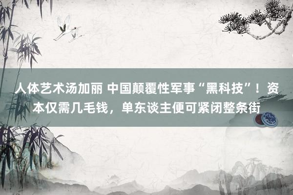 人体艺术汤加丽 中国颠覆性军事“黑科技”！资本仅需几毛钱，单东谈主便可紧闭整条街