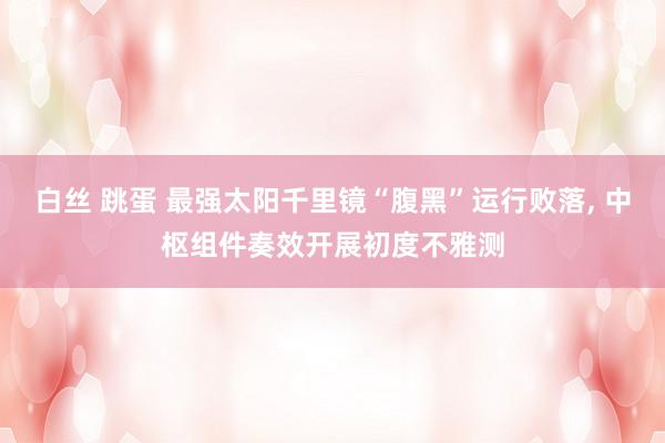 白丝 跳蛋 最强太阳千里镜“腹黑”运行败落, 中枢组件奏效开展初度不雅测