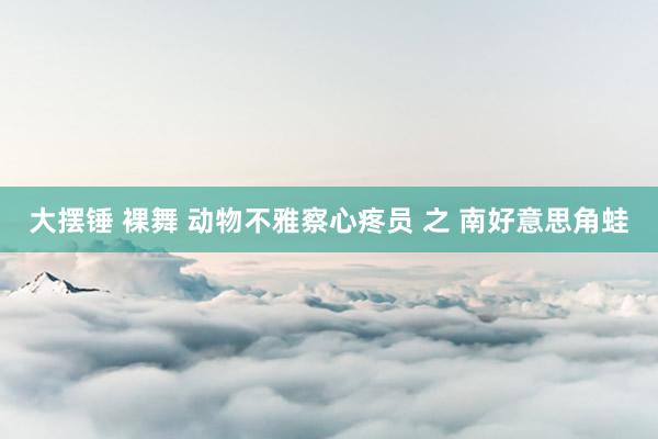 大摆锤 裸舞 动物不雅察心疼员 之 南好意思角蛙