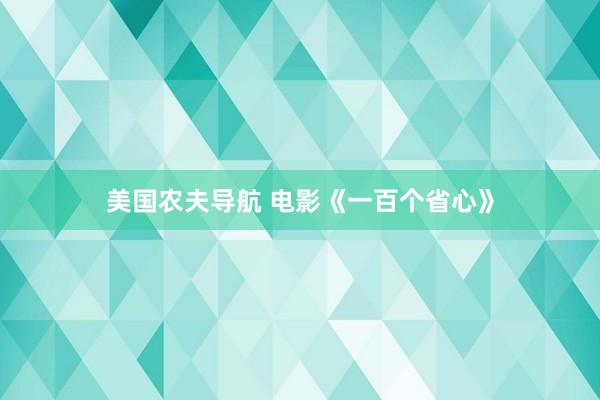 美国农夫导航 电影《一百个省心》