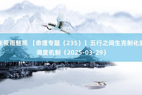 张筱雨魅惑 【命理专题（235）】五行之间生克制化的调度机制（2025-03-29）