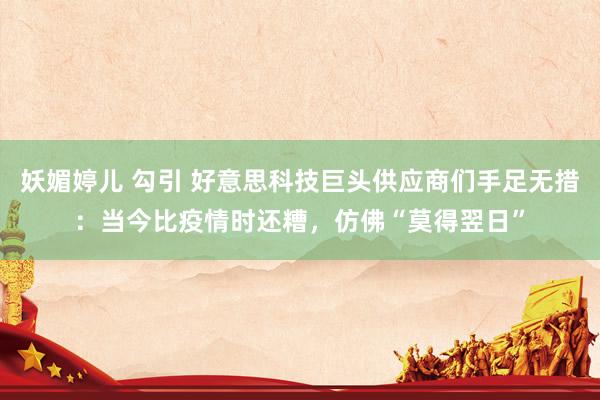 妖媚婷儿 勾引 好意思科技巨头供应商们手足无措：当今比疫情时还糟，仿佛“莫得翌日”